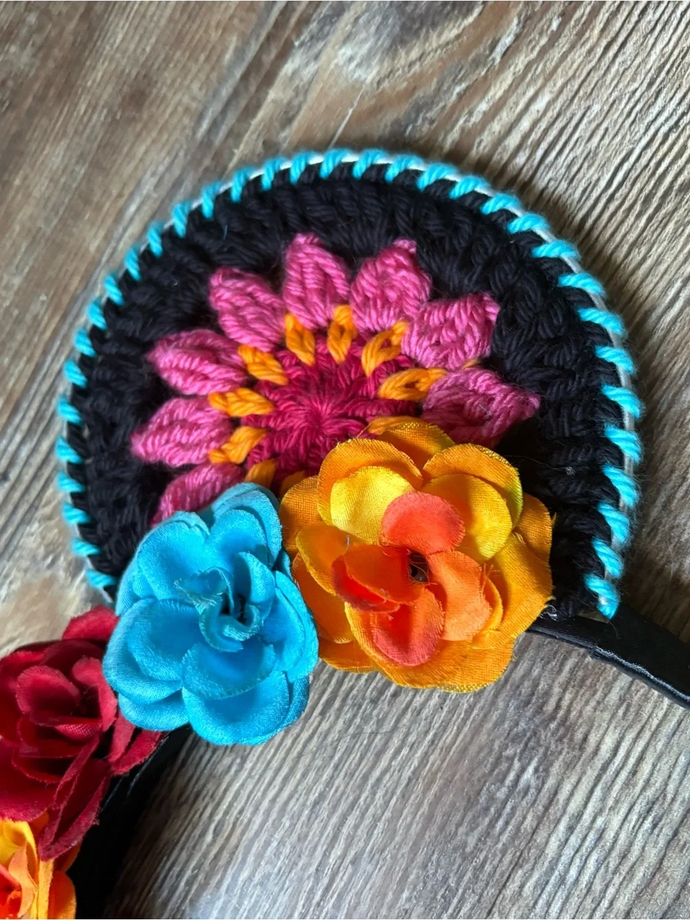 Disney Crochet Colorful Flower Mouse Ear Headband